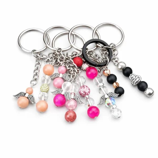 meglepetés kulcstartó színes ásvány gyöngyökkel zsákbamacska ajándék