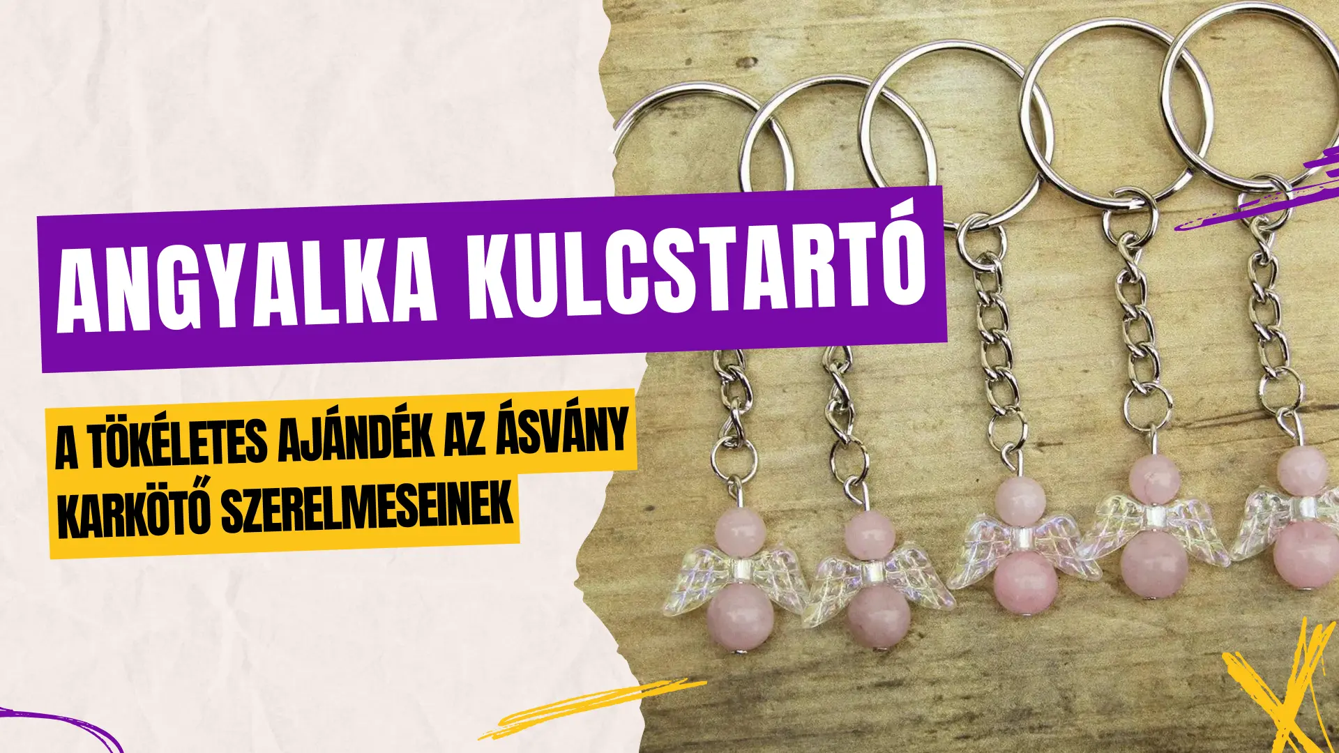 angyalka kulcstartó
