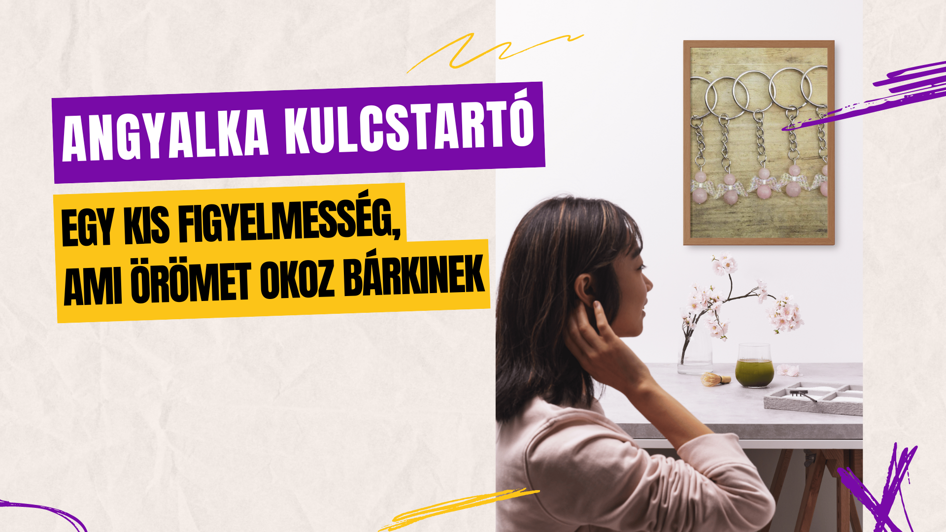 angyalka kulcstartó