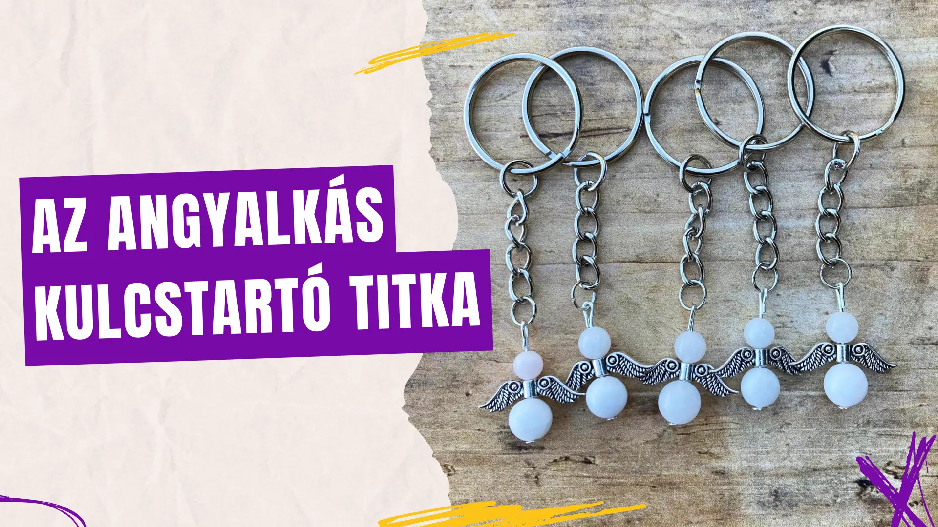 angyalkás kulcstartó